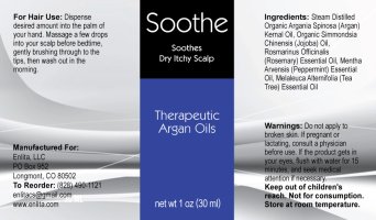 Argan Soothe Organic Hair Oil Blend 1 oz.